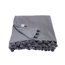 Load image into Gallery viewer, Velvet Pom Pom Throw