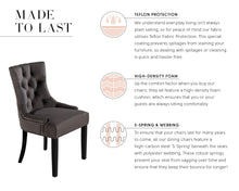 Load image into Gallery viewer, Verona Dining Chair in Grey Velvet with Chrome Knocker and Black Legs