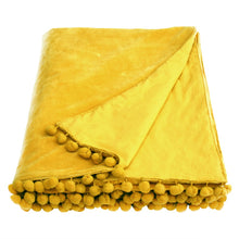 Load image into Gallery viewer, Velvet Pom Pom Throw