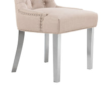 Load image into Gallery viewer, Verona Dining Chair in Cream Linen with Chrome Knocker and Chrome Legs
