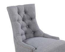 Load image into Gallery viewer, Verona Dining Chair in Grey Linen with Chrome Knocker and Black Legs