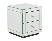 Load image into Gallery viewer, Monroe Silver Mirrored Bedside Chest with 2 Drawers Set