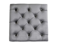 Load image into Gallery viewer, Lucca Square Ottoman in Grey Velvet
