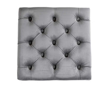 Load image into Gallery viewer, Lucca Square Ottoman in Grey Velvet