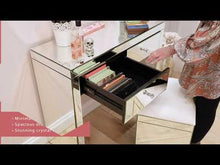 Load image into Gallery viewer, Monroe Silver Mirrored Console Table Set and Stool