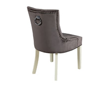Load image into Gallery viewer, Verona Dining Chair in Grey Velvet with Chrome Knocker and Grey Legs