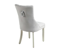 Load image into Gallery viewer, Ashford Dining Chair in Light Grey Velvet with Square Knocker And Grey Legs