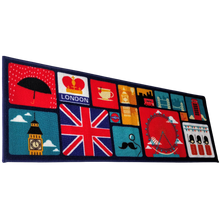 Load image into Gallery viewer, London Theme Multi Coloured Kitchen Runners Polyester Area Rug Non-Slip 137 x 49 cm