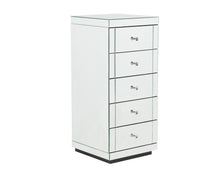 Load image into Gallery viewer, Monroe Silver Mirrored Tallboy with 5 Drawers