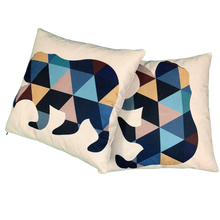 Load image into Gallery viewer, 2 x Cushion Cover 56205 45 x 45 cm Square Cotton Linen Cushion Covers Pillowcase for Sofas, Beds Invisible Zip (18' x 18' in) (Polar Bear)