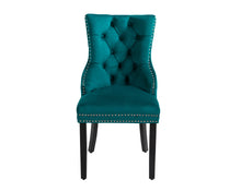 Load image into Gallery viewer, Ashford Dining Chair in Teal Velvet with Square Knocker And Black Legs