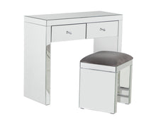 Load image into Gallery viewer, Monroe Silver Mirrored Console Table Set and Stool