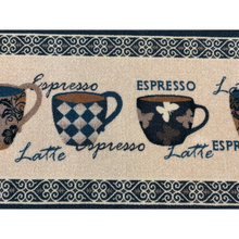 Load image into Gallery viewer, Coffee Cups Design Rugs / Runners / Carpet / Mat - 100% Polyester with Anti Slip with Latex Back - Easy Clean - 137 x 49 cms