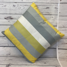 Load image into Gallery viewer, 2 x Yellow Grey White Cushion Covers Short Plush 45 x 45 cm Square Premium Soft Furnishing, Sofas, Beds, Indoor, Outdoor