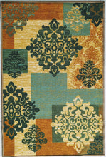 Load image into Gallery viewer, Green Decor Design with Copper Touch Area Rug / Runner - Anti-slip with latex backing