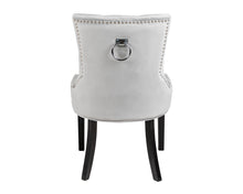 Load image into Gallery viewer, Verona Dining Chair in Light Grey Velvet with Chrome Knocker and Black Legs