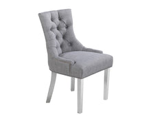Load image into Gallery viewer, Verona Dining Chair in Grey with Chrome Knocker and Chrome Legs