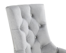 Load image into Gallery viewer, Verona Dining Chair in Light Grey Velvet with Chrome Knocker and Chrome Legs