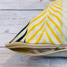 Load image into Gallery viewer, 2 x Premium Cushion Covers Linen 45 x 45 cm Square for Soft Furnishing, Sofas, Beds (Blue / Yellow)