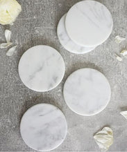 Load image into Gallery viewer, Green, Black and White Marble Coasters.