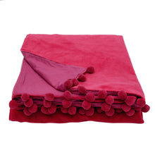 Load image into Gallery viewer, Velvet Pom Pom Throw