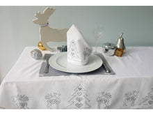 Load image into Gallery viewer, Embroidered Reindeer Christmas Tablecloth