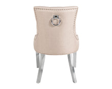 Load image into Gallery viewer, Verona Dining Chair in Cream Linen with Chrome Knocker and Chrome Legs