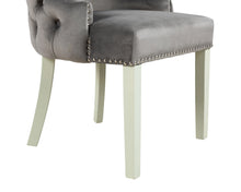 Load image into Gallery viewer, Elizabeth Dining Chair in Grey Velvet with Grey Legs