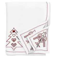 Load image into Gallery viewer, Embroidered Reindeer Christmas Tablecloth