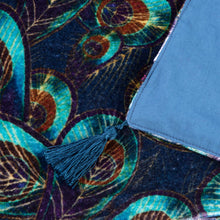 Load image into Gallery viewer, Peacock Velvet throw