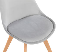 Load image into Gallery viewer, 4 x Lipsey Tulip Style Chairs in Light Grey Velvet
