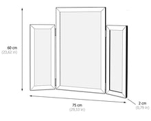 Load image into Gallery viewer, Monroe Silver Tri-fold Mirror