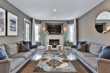 Load image into Gallery viewer, BuyElegant Non Slip Area Carpet Polyester Rug Living Room Bedroom Office Lounge Blue Décor 150 x 80 cm