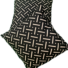 Load image into Gallery viewer, 2 x Black & White Plush Cushion Covers (47622) Linen 45 x 45 cm Square Premium Soft Furnishing, Sofas, Beds, Indoor, Outdoor