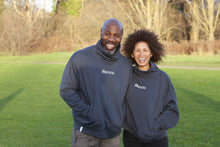 Load image into Gallery viewer, 'I Am Grateful' Unisex India Ink Grey Oversized High-necked Jumper