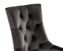 Load image into Gallery viewer, Verona Dining Chair in Grey Velvet with Chrome Knocker and Grey Legs