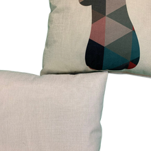 Load image into Gallery viewer, 2 x Cushion Cover 56207 45 x 45 cm Square Cotton Linen Cushion Covers Decorative Pillowcase for Sofas, Beds Invisible Zip 2 Side Print (18' x 18' in) (Reindeer)