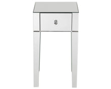 Load image into Gallery viewer, Monroe Silver Mirrored Console Table Set with 2 x 1 Drawer Bedside Tables, Stool and Tri-fold Mirror