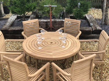 Load image into Gallery viewer, Teak Garden Furniture Folding Table With 6 Stacking chairs