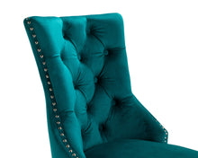 Load image into Gallery viewer, Ashford Dining Chair in Teal Velvet with Square Knocker And Black Legs