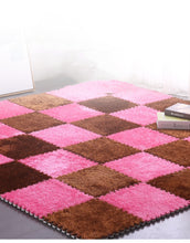 Load image into Gallery viewer, 10pcs EVA Plush Puzzle Area Rug Floor Mats Non Slip Washable Playmat 30 x 30 cm