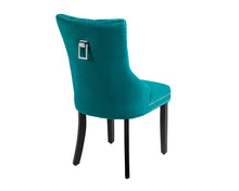 Load image into Gallery viewer, Ashford Dining Chair in Teal Velvet with Square Knocker And Black Legs