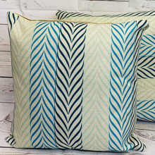 Load image into Gallery viewer, 2 x Premium Cushion Covers Linen 45 x 45 cm Square for Soft Furnishing, Sofas, Beds (Blue / Yellow)