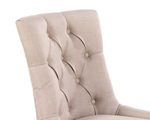 Load image into Gallery viewer, Verona Dining Chair in Cream Linen with Chrome Knocker and Chrome Legs