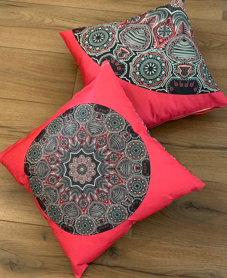 Set of 2 Cushion Covers Linen 45 x 45 cm Square Premium Soft Furnishing, Sofas, Beds, Indoor, Outdoor
