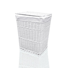 Load image into Gallery viewer, White Wicker Laundry Basket Large
