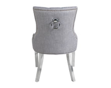 Load image into Gallery viewer, Verona Dining Chair in Grey with Chrome Knocker and Chrome Legs