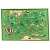 Non Slip Polyester Area Rug World map Animals Playmat for Living Room Hallway Children Kids Carpets