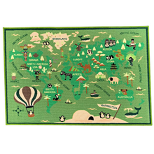 Load image into Gallery viewer, Non Slip Polyester Area Rug World map Animals Playmat for Living Room Hallway Children Kids Carpets