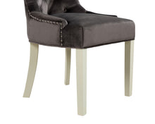 Load image into Gallery viewer, Verona Dining Chair in Grey Velvet with Chrome Knocker and Grey Legs
